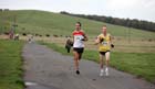 Conrad Franks (Gateshead) and Nigel Rackham (Metros) lead the Newcastle Town Moor Marathon. Photo: David T. Hewitson/Sports for All Pics